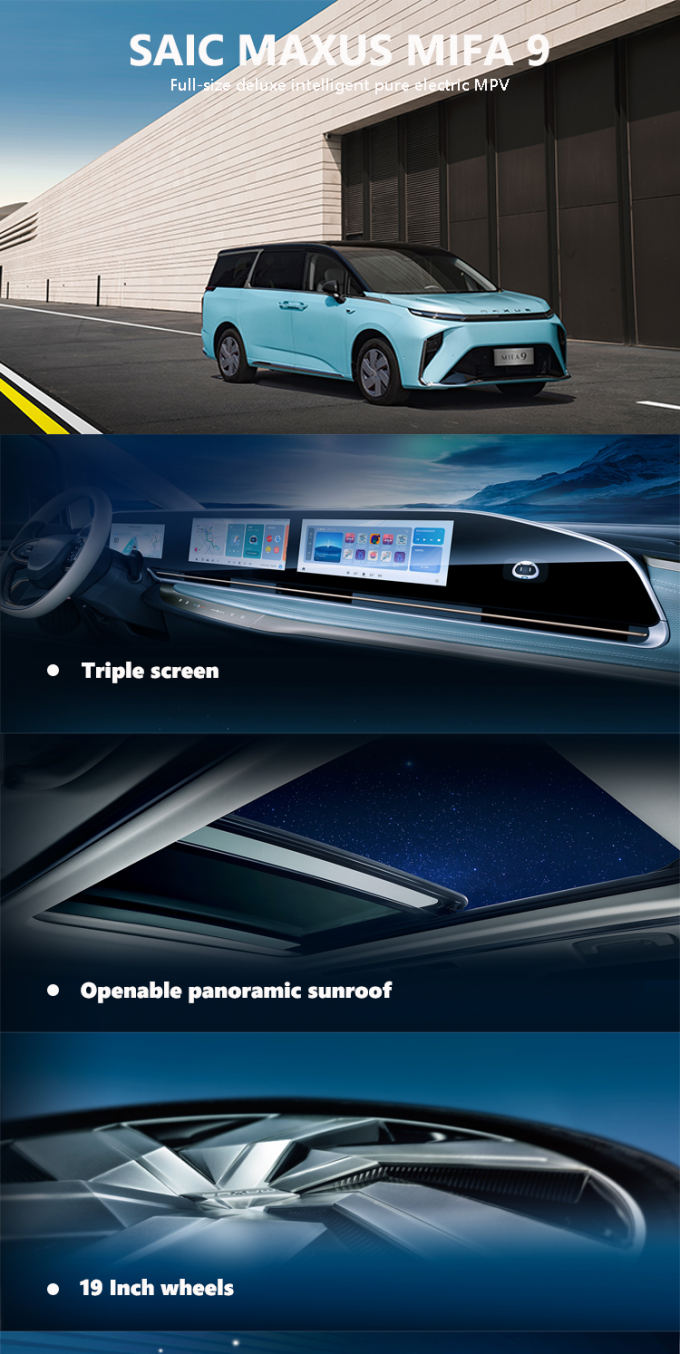 2024 Maxus MIFA9 MPV EV Αυτοκίνητο 7 θέσεων Πεδίο κυκλοφορίας 480km 560km Μπροϊνή οδήγηση 0